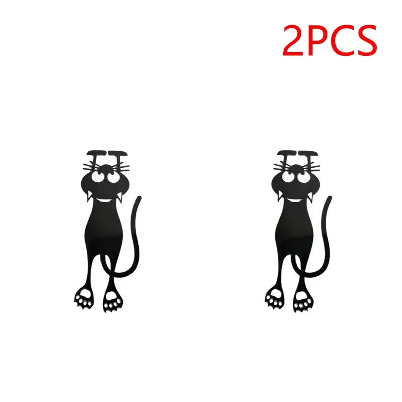1-5PCS Kawaii Black Cat Bookmarks for Books 3D Plastic Stereo Animal Book Mark for Student Teacher'S Gifts Creative Stationery