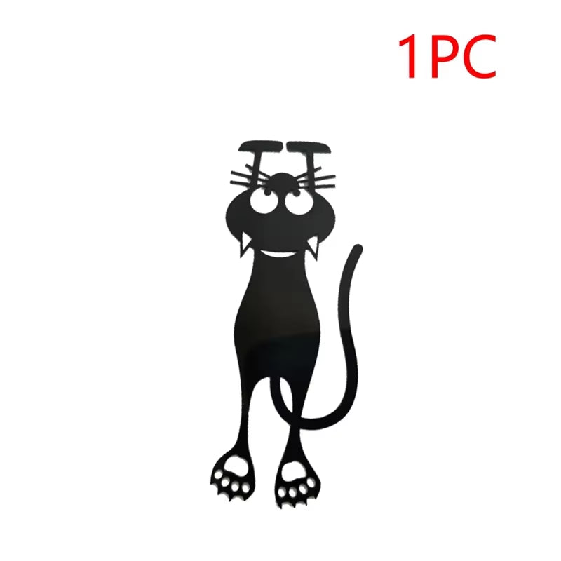 1-5PCS Kawaii Black Cat Bookmarks for Books 3D Plastic Stereo Animal Book Mark for Student Teacher'S Gifts Creative Stationery