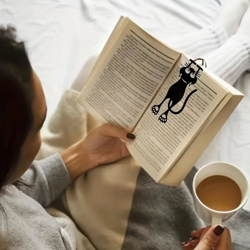 1-5PCS Kawaii Black Cat Bookmarks for Books 3D Plastic Stereo Animal Book Mark for Student Teacher'S Gifts Creative Stationery
