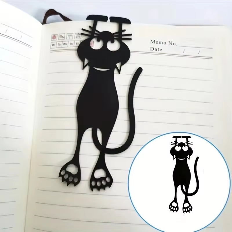 1-5PCS Kawaii Black Cat Bookmarks for Books 3D Plastic Stereo Animal Book Mark for Student Teacher'S Gifts Creative Stationery